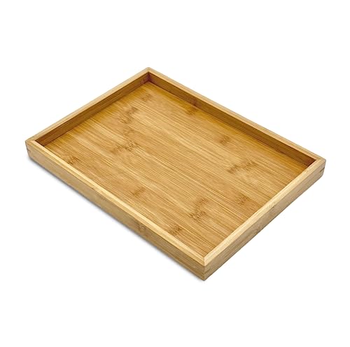 Natural Bamboo Serving Tray Platter 13.75 x 10.25 Rectangular
