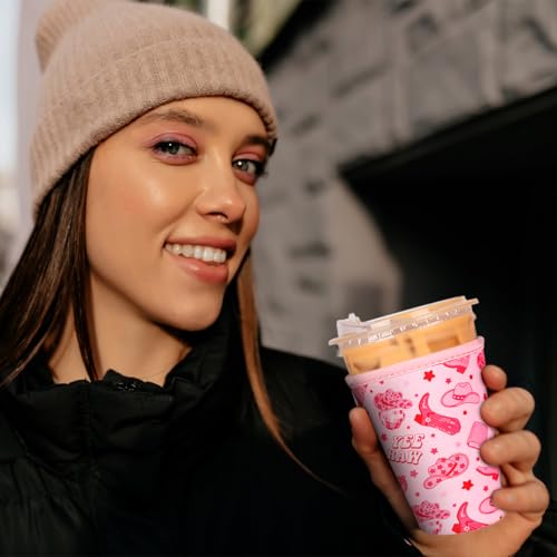 Reusable Insulated Neoprene Iced Coffee Cup Sleeve (3 Count)