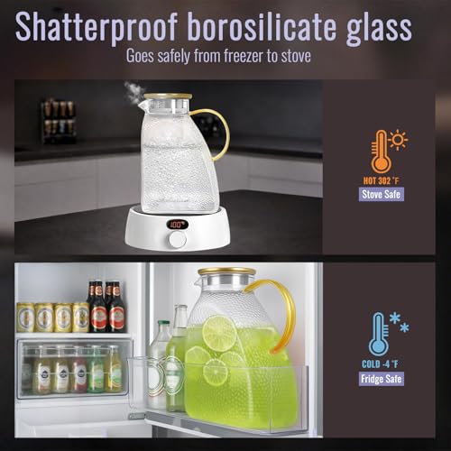 Glass Pitcher With Lid and Spout