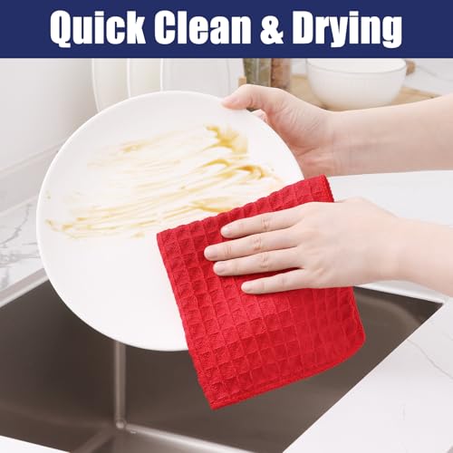 Microfiber Waffle Weave Kitchen Towels (8 Count)