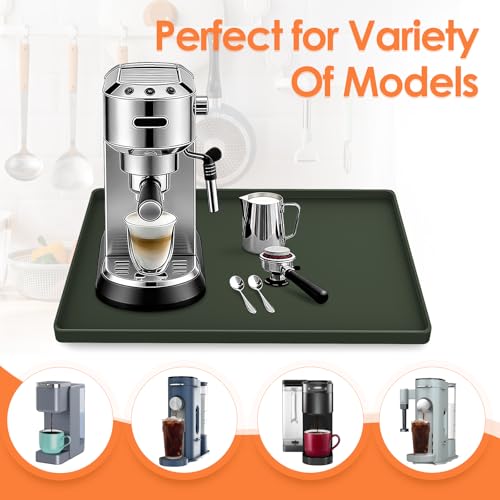 Silicone Coffee Maker Mat with Lip for Countertops