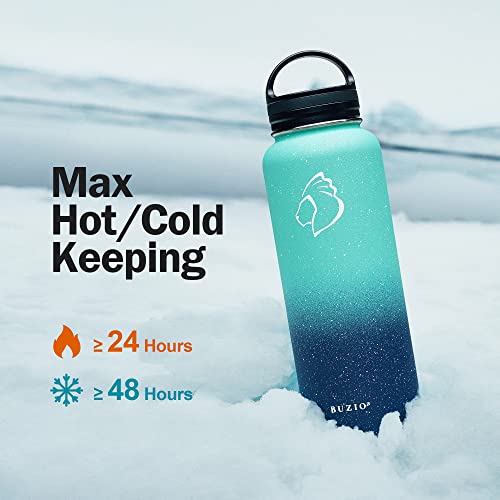 40oz Insulated Stainless Steel Water Bottle with Straw & 3 Lids