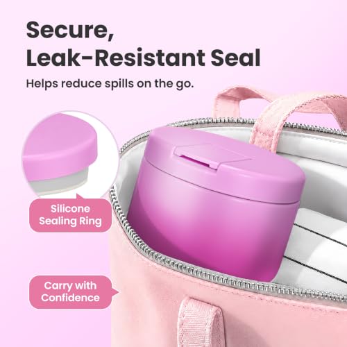 12oz Insulated Vacuum Food Jar with Buckle Lid Wide Mouth Soup Thermo for Hot Food Kids Leakproof Stainless Steel Lunch Container