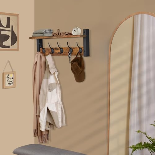 Coat Rack Wall Mount with Shelf