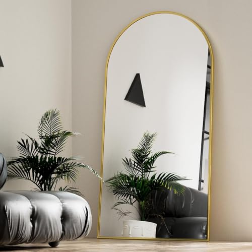 35"x78" Gold Large Arched Floor Full Length Dressing Body Mirror