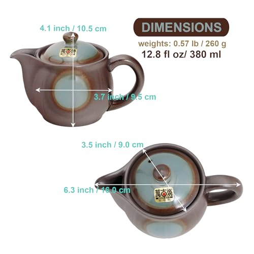 Japanese Banko Ware Teapot with Removable Stainless Steel Strainer