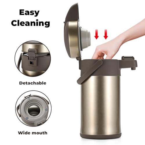 OJOJ 4L 133OZ Thermal Coffee Carafe with Pump