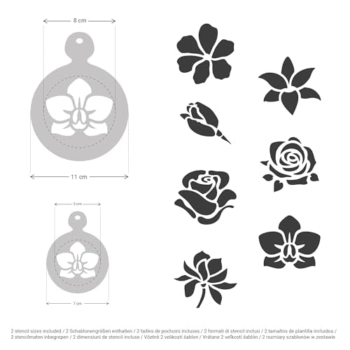 Coffee Stencils and Cookies Decoration 14Pcs 2.8”x2.8” and 4.3”x4.3” (14 Count)