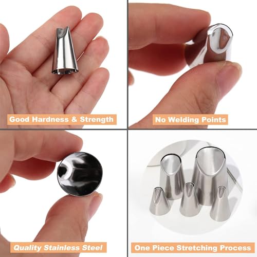 6 pcs Flower Piping Tips Rose Petal Pastry Tips