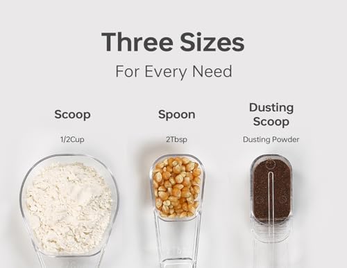 Flip Tite Food Storage Container with Scoop & Lid 5" LARGE Airtight Ring Top (10 Count)