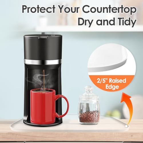 Silicone Coffee Maker Mat with Lip for Countertops 17.4''x10.6''Translucent