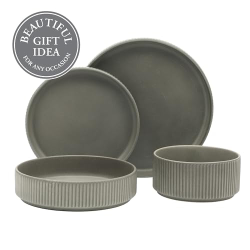 Deerfield 16 Piece Stoneware Dinnerware Set