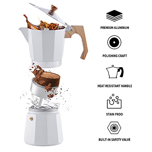 Stovetop Espresso Maker Aluminum Moka Pot 9 Espresso Cup