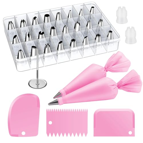 32 Piping Bags and Tips Set Frosting Piping Kit for Beginners & Pros (32 Count)