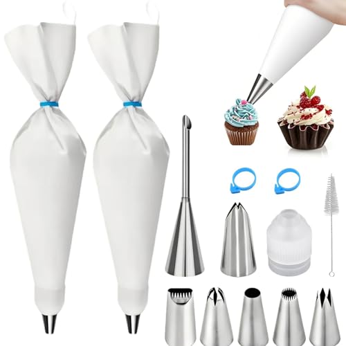 Reusable Piping Bags and Tips Set