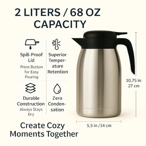 Thermal Coffee Carafe with Cleaning Brush