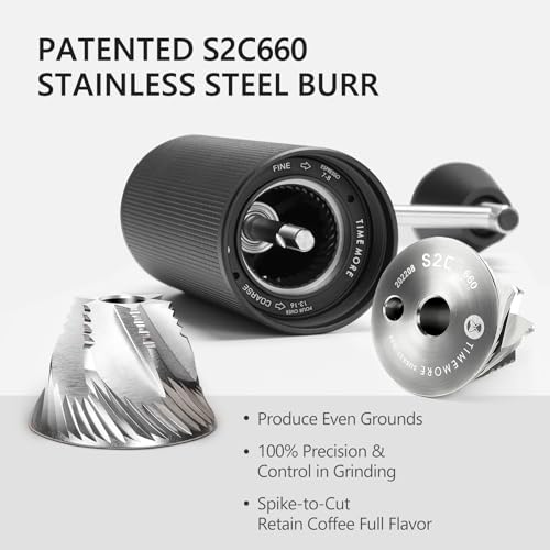 Manual Coffee Grinder Chestnut C3S Max Capacity 30g with CNC Stainless Steel Conical Burr