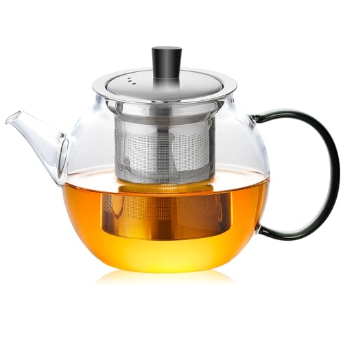 28OZ Glass Teapot with Infuser Stovetop Safe