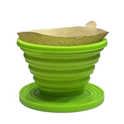 Collapsible Coffee Dripper Filter Reusable with 5 Paper Filters
