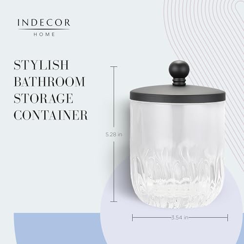 Glass Jar with Metal Lid for Bathroom Organization