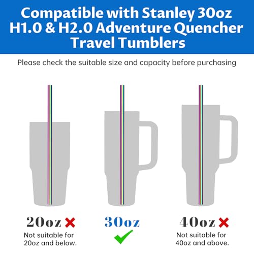 14PCS Stainless Steel Straws Fit for 30oz Stanley Tumblers