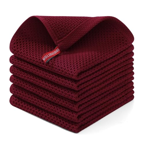 100% Cotton Waffle Weave Kitchen Dish Cloths 6 (6 Count)