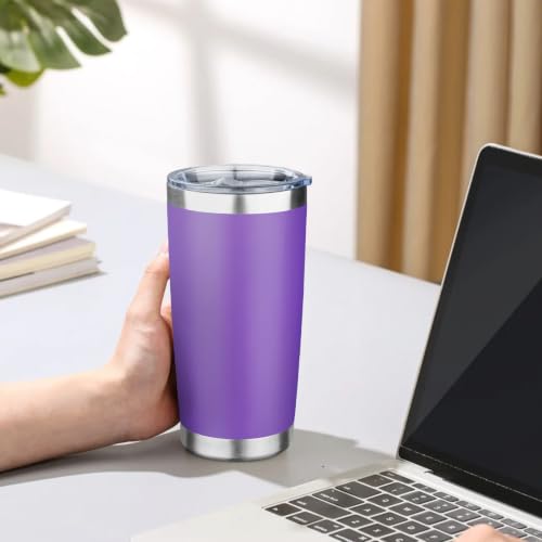 20oz Tumbler with Lid Double Wall Vacuum Insulated Travel Coffee Mug Stainless Steel Thermal Cup Powder Coated Sturdy Coffee Tumbler for Hot and Cold Beverage