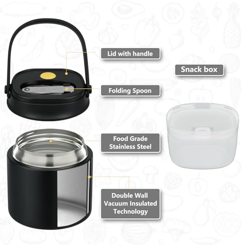 14 oz Soup Thermo for Hot Food with 7 oz Snack Container