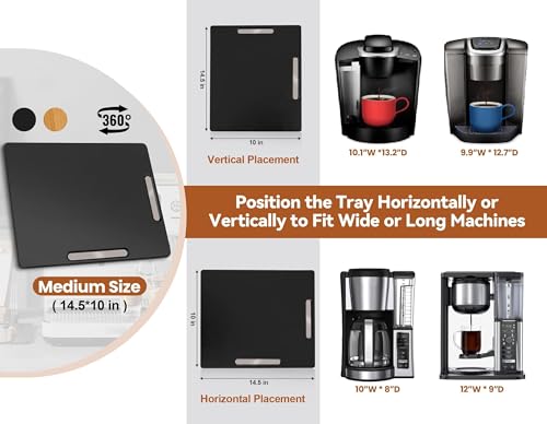 Appliance Slider for Kitchen Appliances 360° Rolling Sliding Tray for Coffee Maker Countertop