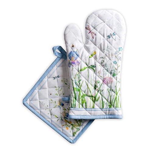 100% Cotton Oven Mitt & Pot Holder Set