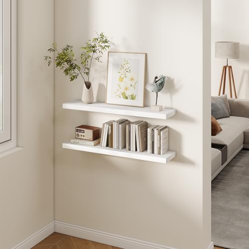 Rustic Real Wood Floating Shelves (2 Count)