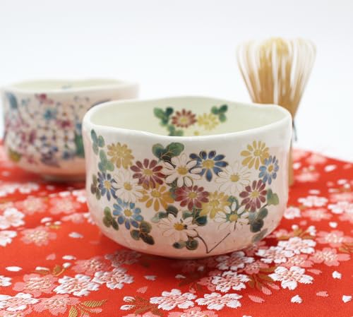 Japanese Traditional Handcrafted Matcha Chawan Tea Bowl Cup Set of 5 Ceremony Tableware Pottery