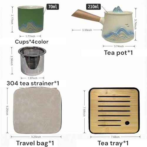 Portable Chinese Tea Set with Carry Bag (7 Count)