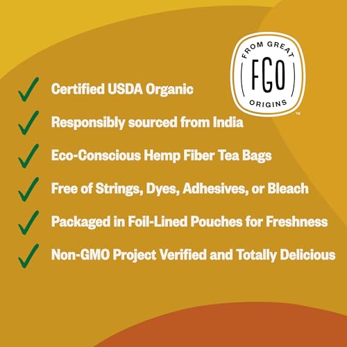 Organic Turmeric Ginger Herbal Tea (40 Count)