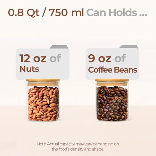 Glass Storage Containers with Lids 0.8 Qt (6 Count)