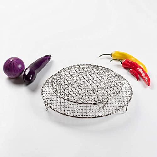 8.3" Round Cooling Rack Baking 304 Stainless Steel Versatile Steaming Grilling Fit Air Fryer