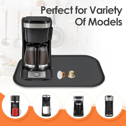 Silicone Coffee Maker Mat with Lip for Countertops