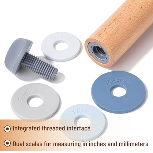 Adjustable Rolling Pin with Thickness Rings