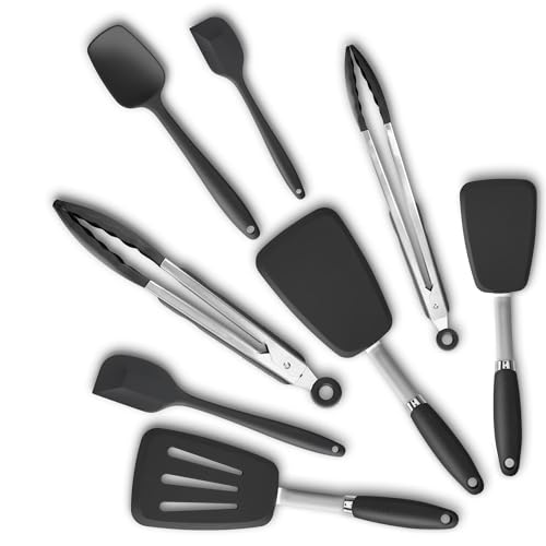 5 Piece Silicone Spatulas Set with Tongs (5 Count)