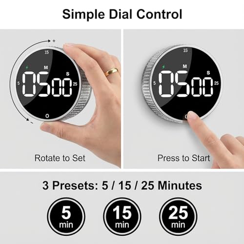 Rechargeable Magnetic Kitchen Timer