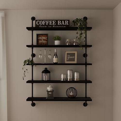 Floating Shelves for Wall Living Room Shelves Bookshelf Industrial Pipe Shelving Shelf Real Wood Planks 36 inch Rustic Wall Shelves Hanging Bookshelves Farmhouse Kitchen Bar Shelving