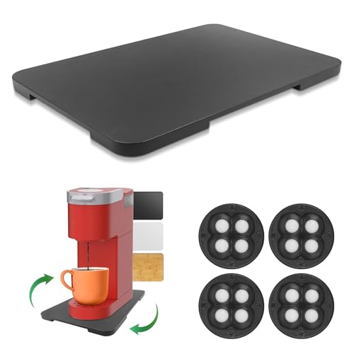 360° Rolling Tray Bamboo Appliance Slider for Kitchen Appliances