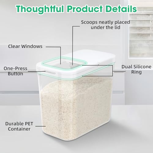 Rice Flour Storage Container with Automatic Flip