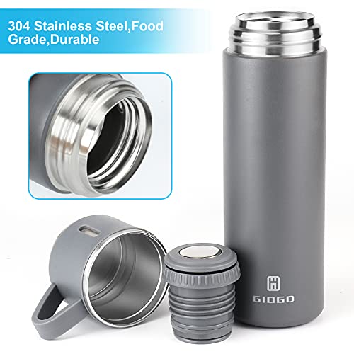 Stainless Steel Thermo 16.9oz Vacuum Insulated Bottle with Cup for Coffee Hot drink and Cold drink water flask