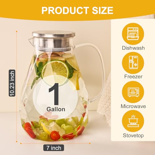 Glass Pitcher with Lid
