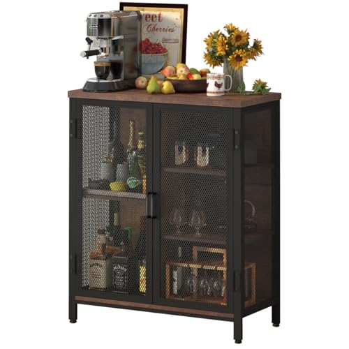Small Lockable Coffee Bar Cabinet for Liquor