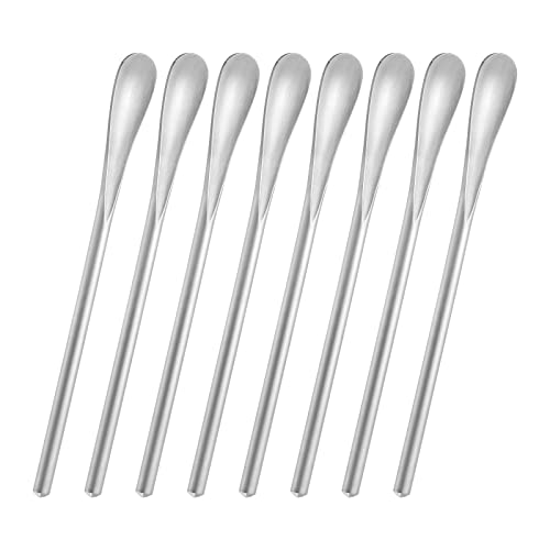 8-Pack 5.0" / 12.8cm 304 Stainless Steel Stirring & Mixing Spoon – Reusable Bar Tool for Coffee, Tea, Iced Drinks & Cocktails (8 Count)