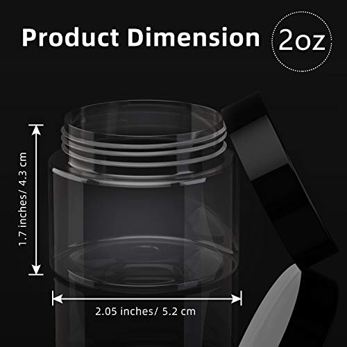 4 Pcs Plastic Jars Wide Mouth with Lids (2 Ounce)