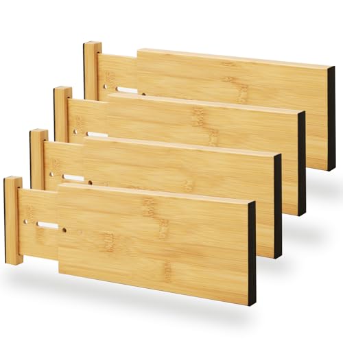 4" High Bamboo Drawer Dividers (4 Count)