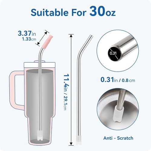 Bent Metal Straws for Stanley 30oz
